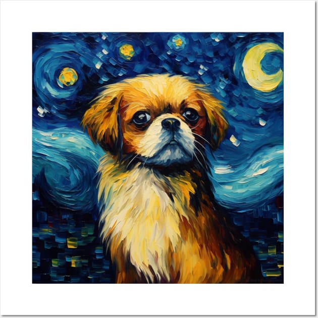 Tibetan Spaniel Night Wall Art by NatashaCuteShop